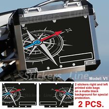 Adesivi valigie BMW R1200 R1250 GS adventure BUSSOLA adv bags stickers BLACK -