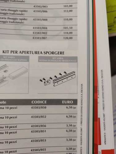 Kit sporgere a - n., pz