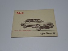 ALFA ROMEO ALFA 6 LIBRETTO USO