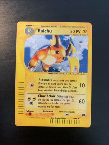 Carte pokémon raichu 25 165 - :, 25/165