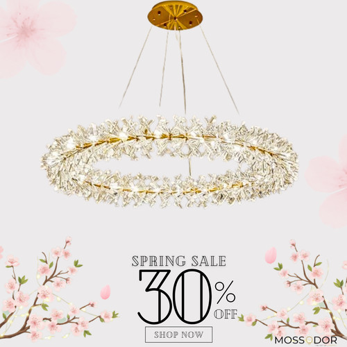Lampadari fiore oro - oro, cristallo