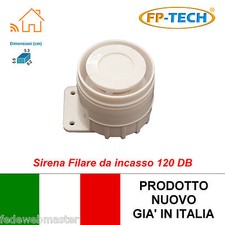 SIRENA FILARE CABLATA PER INTERNO 110dB CON CAVO SISTEMA ALLARME ANTIFURTO CASA