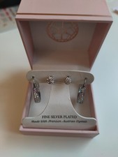 Orecchini a cerchio in cristallo austriaco di alta qualità placcati in argento