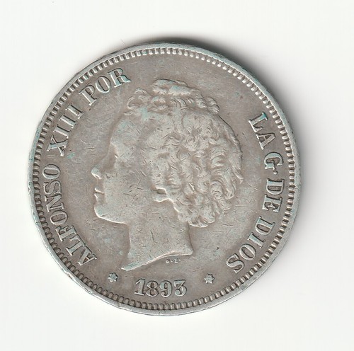 Pesetas 1893 alfonso xiii - 5,