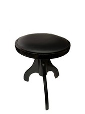 Sgabello Pianoforte, Rotondo, Nero, Regolabile Altezza, Da Sistemare