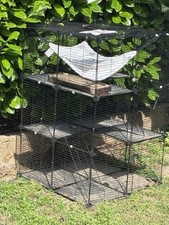 Gabbia per Gatti Da Esterno/Interno, Recinto per Gatti a 3 Livelli Con Amaca Ext