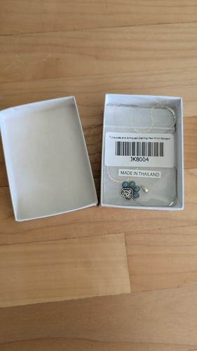 Turquoise paw print - print, necklace