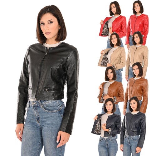 Giacca donna pelle sintetico - giacca,