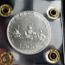 Moneta In Argento Italia 500 Lire Caravelle 1985 Fdc Ag 835 G 11 Lotto 362 