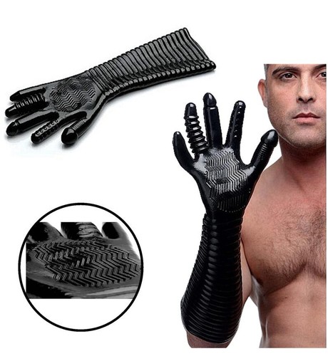 Guanto fetish con - set, plug