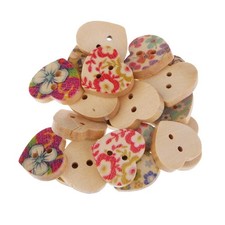 20pcs 2 fori a forma di cuore