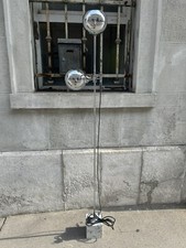 LAMPADA DA PAVIMENTO CROMO MARMO 60/70s ITALIAN DESIGN FLOOR LAMP