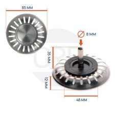 FRANKE Tappo Filtro Cestello 85mm Tipo Basso Originale Lavello (Vedi Dimensioni)