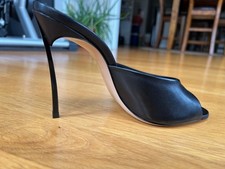 CASADEI Nero Pelle Slides Lama