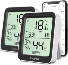 Termometro Igrometro 2 Pezzi, Termoigrometro Interno Esterno Bluetooth Digitale 
