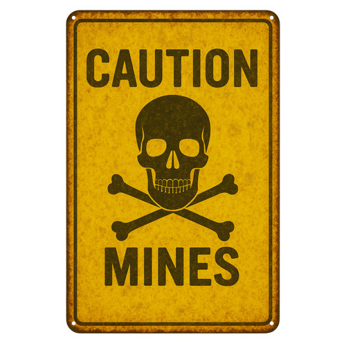 Targa latta caution mines - mines, |