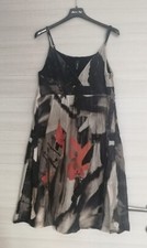 Abito marca Gotha, taglia 2 (IT 42), fantasia marrone con fiori arancioni