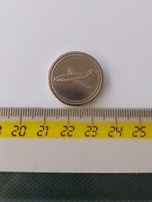 GETTONE ANNI 80 SALAGIOCHI - RETRO CON AEREO - DUE SCANALATURE