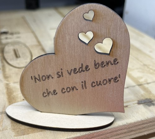 Bomboniera cuore legno - in,