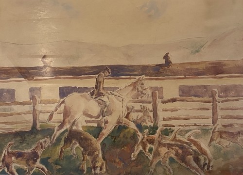 Acquerello equestre vintage