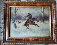 antico dipinto ad olio di