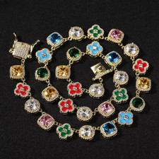 Collana catena floreale smalto