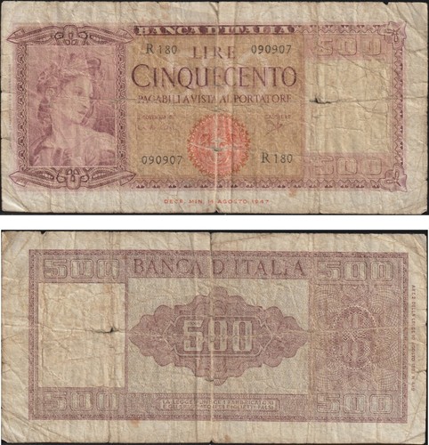 500 lire italia ornata - lire, di