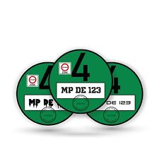 Targhetta ambientale verde ufficiale - 100% legale - bollino polveri sottili verde euro 4 5 6