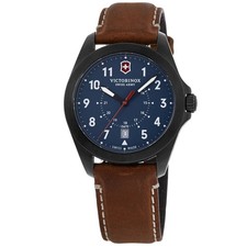Nuovo orologio da uomo Victorinox Swiss Army Heritage quarzo quadrante blu marrone 241971