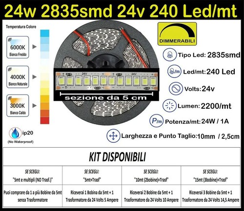 Striscia led watt volt - striscia, 24