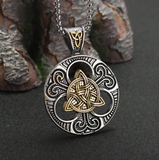Collana con Pendente Celtico Vintage a Tre Anelli celtico Nordico Mistico