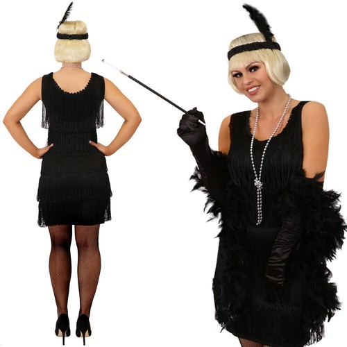 Abito flapper nero deluxe - flapper, anni