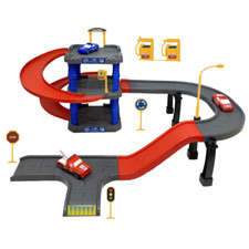 Box Garage 3 piani set gioco garage pista macchine per bambini con 3 veicoli