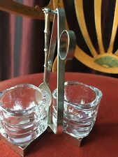 ANTICO SALE PEPE VINTAGE CRISTALLO E ARGENTO SILVER CON CUCCHIAINO