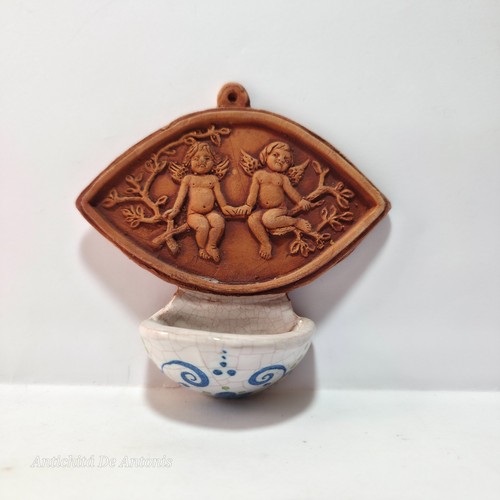 Acquasantiera terracotta e - acquasantiera, in
