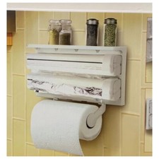 PORTA ROTOLO PARETE CARTA PELLICOLA ALLUMINIO ROTOLI DISPENSER CUCINA MENSOLA