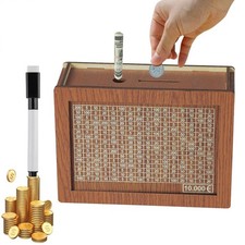 Salvadanaio con Contatore,Salvadanaio in Legno,Salvadanaio con Obiettivi di 1000