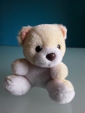 "TRUDI" peluche Orso, colore giallo chiaro e bianco, altezza 15 cm.