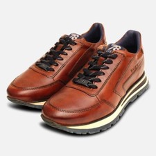 Scarpe da allenamento Bugatti da uomo in pelle marrone cognac