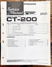 Pioneer CT-200 Cassetta Manuale di servizio *Originale*