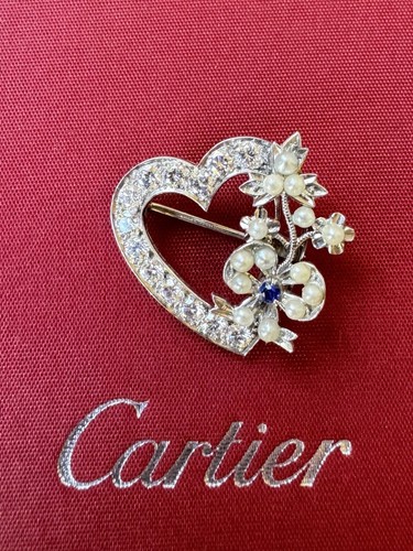 Spilla cartier vintage platino - spilla,