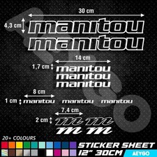 MANITOU Vinyl Decal Stickers Sheet Bike Frame Cycling Cycle Bicycle MTB Mod MX