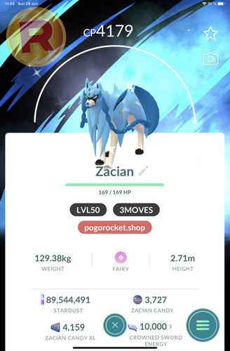Shiny zacian pre - shiny, pre-crowned