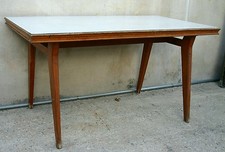 SCRIVANIA - TAVOLO DA CUCINA ANNI 50 CON PIANO IN FORMICA DESIGN SCANDINAVO