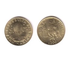 1997 Repubblica San Marino Moneta Lire 200 La Pittura UCOIN KM# 366