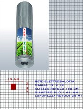 RETE METALLICA ZINCATA RECINZIONE GABBIE ELETTROSALDATA 19 x19 x 1.50 mm h100 cm