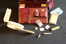 set toeletta viaggio vintage anni 50 60 cucito portatile valigetta trucco