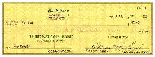 Autografo firmato hank snow - autografo,