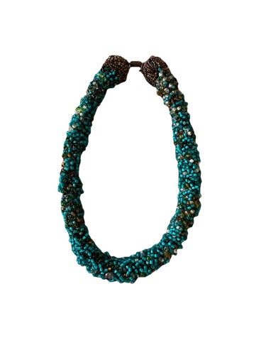 Collana perle semi treccia - collana, di