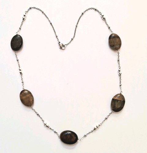 Collana acciaio con pietre - in,